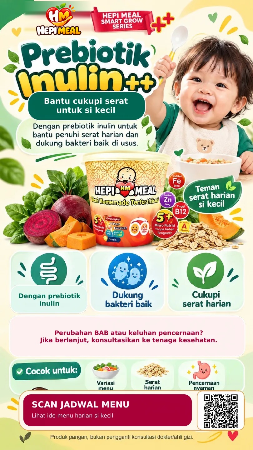 Hepi Meal Prebiotik Inulin++ — bantu cukupi serat untuk si kecil