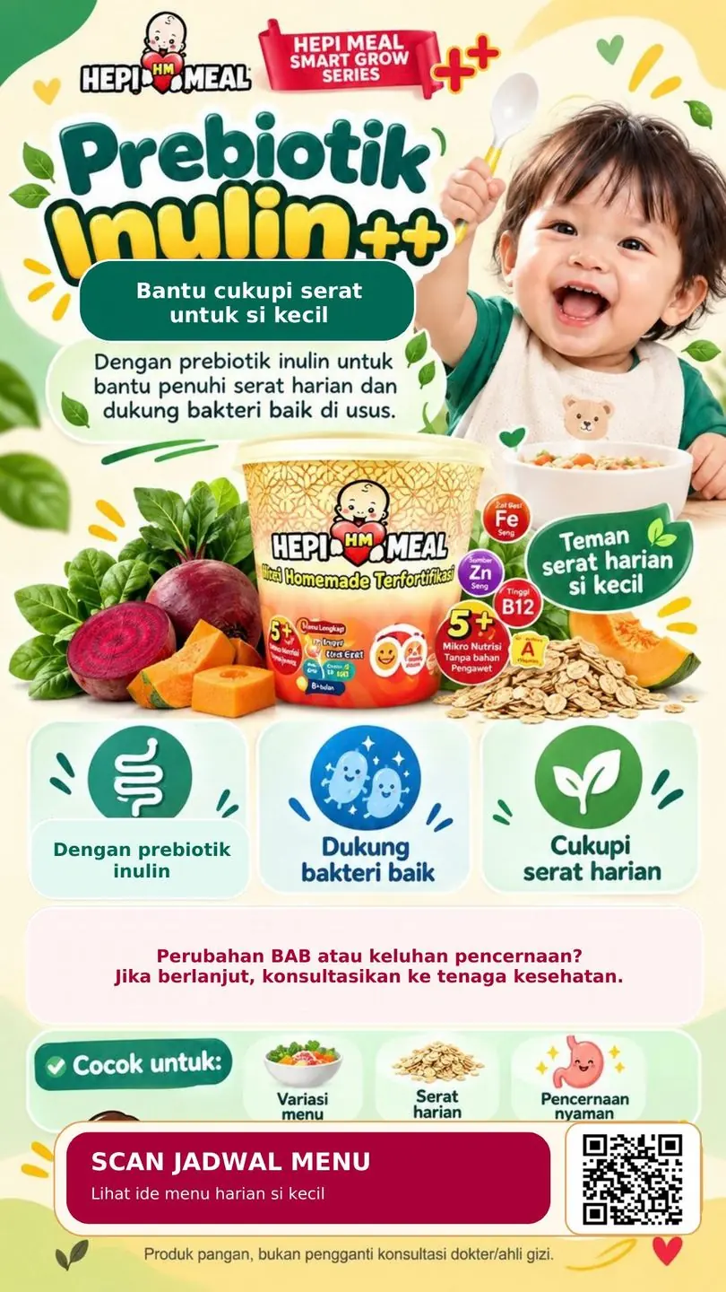 Hepi Meal Prebiotik Inulin++ — bantu cukupi serat untuk si kecil