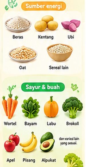 Halaman variasi sayur dan energi